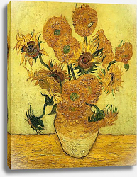 Постер Ван Гог Винсент (Vincent Van Gogh) Натюрморт: пятнадцать подсолнухов в вазе, 1889 Последний вариант Постер Ван Гог Винсент (Vincent Van Gogh) Натюрморт: пятнадцать подсолнухов в вазе, 1889 Последний вариант