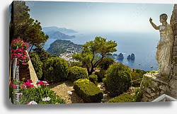 Постер Италия, Капри. Panoramic view of Capri from Mount Solaro Постер Италия, Капри. Panoramic view of Capri from Mount Solaro
