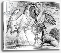 Постер Барлоу Франсис The Fox and the Stork, illustration to 'Aesop's Fables', 1666 Постер Барлоу Франсис The Fox and the Stork, illustration to 'Aesop's Fables', 1666