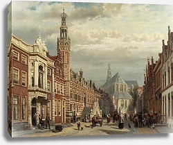 Постер Спрингер Корнелис View of the Town Hall and St Lawrence's Church in Alkmaar Постер Спрингер Корнелис View of the Town Hall and St Lawrence's Church in Alkmaar