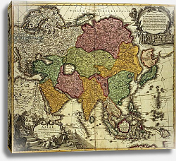 Постер Хоманн Йоханн Map of Asia, Nuremberg, c.1730 Постер Хоманн Йоханн Map of Asia, Nuremberg, c.1730