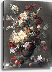 Постер Мозер Мари Flowers in a Vase standing on a Ledge, late 18th century Постер Мозер Мари Flowers in a Vase standing on a Ledge, late 18th century