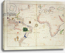 Постер Агнес Батиста (карты) The New World, from an Atlas of the World in 33 Maps, Venice, 1st September 1553 Постер Агнес Батиста (карты) The New World, from an Atlas of the World in 33 Maps, Venice, 1st September 1553
