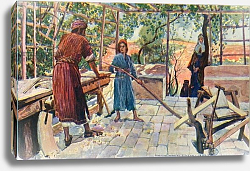 Постер Линсон Корвин Jesus Labouring at Home with Joseph and Mary Постер Линсон Корвин Jesus Labouring at Home with Joseph and Mary
