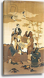 Постер Школа: Японская 18в. Seven wise men in the bamboo forest Постер Школа: Японская 18в. Seven wise men in the bamboo forest