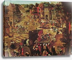 Постер Брейгель Питер Старший Kermesse with Theatre and Procession Постер Брейгель Питер Старший Kermesse with Theatre and Procession
