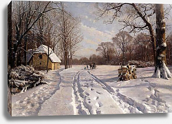 Постер Монстед Петер A Sleigh Ride through a Winter Landscape, 1915 Постер Монстед Петер A Sleigh Ride through a Winter Landscape, 1915