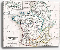 Постер Школа: Английская 19в. Map of France, Gallia Antique, from 'The Atlas of Ancient Geography', c.1829 Постер Школа: Английская 19в. Map of France, Gallia Antique, from 'The Atlas of Ancient Geography', c.1829