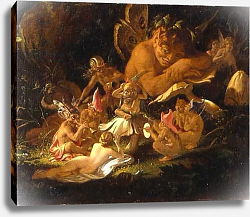 Постер Патон Джозеф Сэр Puck and Fairies, from 'A Midsummer Night's Dream', c.1850 Постер Патон Джозеф Сэр Puck and Fairies, from 'A Midsummer Night's Dream', c.1850
