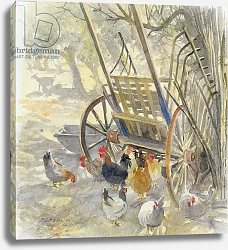 Постер Скотт Болтон (совр) Chickens under Majorcan Cart, 1994 Постер Скотт Болтон (совр) Chickens under Majorcan Cart, 1994