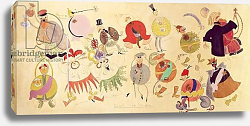 Постер Маяковский Владимир Costume designs for 'Misteriya-Buff', 1919 Постер Маяковский Владимир Costume designs for 'Misteriya-Buff', 1919