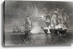 Постер Школа: Английская 19в. Action between Bonhomme Richard and the Serapis, 23rd September 1779 Постер Школа: Английская 19в. Action between Bonhomme Richard and the Serapis, 23rd September 1779