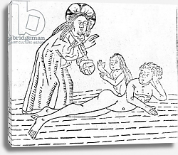 Постер Школа: Английская 15в The Creation of Man, illustration from 'Mirror of the World', published by William Caxton in 1481 Постер Школа: Английская 15в The Creation of Man, illustration from 'Mirror of the World', published by William Caxton in 1481