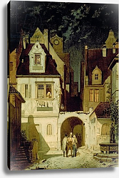 Постер Шпицверг Карл A Corner of a German Town by Moonlight Постер Шпицверг Карл A Corner of a German Town by Moonlight