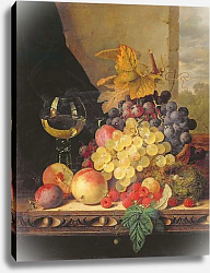 Постер Ладель Эдвард A Still Life with Grapes, Raspberries and a Glass of Wine Постер Ладель Эдвард A Still Life with Grapes, Raspberries and a Glass of Wine