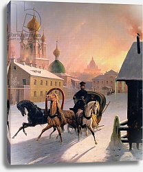 Постер Хампель Чарльз Troika on the Street in St. Petersburg, 1850s Постер Хампель Чарльз Troika on the Street in St. Petersburg, 1850s