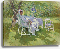 Постер Коровин Константин A Lady in White Seated in a Garden, 1915 Постер Коровин Константин A Lady in White Seated in a Garden, 1915