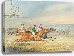 Постер Олкен Генри (охота) Steeplechasing: Three Riders galloping to right, mounted spectators in background Постер Олкен Генри (охота) Steeplechasing: Three Riders galloping to right, mounted spectators in background