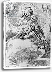 Постер Бароччи Федерико The Virgin and Child in the clouds Постер Бароччи Федерико The Virgin and Child in the clouds