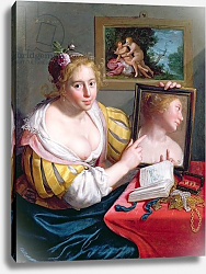 Постер Морелсе Паулюс Girl with a Mirror, an Allegory of Profane Love, 1627 Постер Морелсе Паулюс Girl with a Mirror, an Allegory of Profane Love, 1627