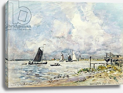 Постер Джонкинд Йохан A Landing Stage on the Escaut, 1866 Постер Джонкинд Йохан A Landing Stage on the Escaut, 1866