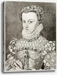 Постер Elizabeth of Austria, queen of France. Created by Gagniet. Published on Magasin Pittoresque, Paris, Постер Elizabeth of Austria, queen of France. Created by Gagniet. Published on Magasin Pittoresque, Paris,