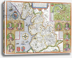 Постер Спид Джон Lancashire in 1610, from John Speed's 'Theatre of the Empire of Great Britaine' Постер Спид Джон Lancashire in 1610, from John Speed's 'Theatre of the Empire of Great Britaine'