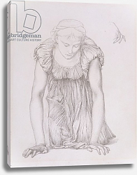 Постер Берне-Джонс Эдвард Study of a kneeling girl for 'The Mirror of Venus', c.1873 Постер Берне-Джонс Эдвард Study of a kneeling girl for 'The Mirror of Venus', c.1873