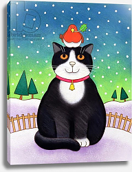 Постер Бакстер Кэти (совр) Cat with Robin Постер Бакстер Кэти (совр) Cat with Robin