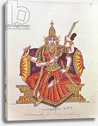 Постер Школа: Индийская Saratheswathee, hindu goddess of learning, with Singhalese and English inscription Постер Школа: Индийская Saratheswathee, hindu goddess of learning, with Singhalese and English inscription