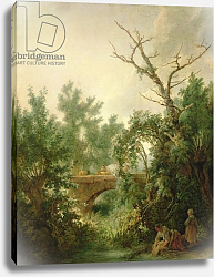 Постер Хью Жан-Батист Peasant Woman Washing Clothes near a Bridge Постер Хью Жан-Батист Peasant Woman Washing Clothes near a Bridge