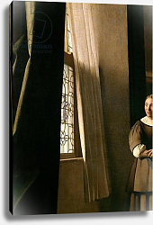 Постер Вермеер Ян (Jan Vermeer) Lady writing a letter with her Maid, c.1670 2 Постер Вермеер Ян (Jan Vermeer) Lady writing a letter with her Maid, c.1670 2