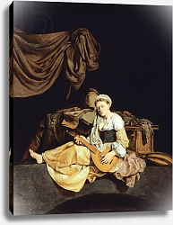 Постер Бега Корнелис Young Woman Playing a Mandolin Постер Бега Корнелис Young Woman Playing a Mandolin