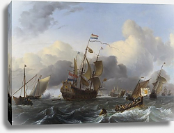 Постер Бахуйзен Людольф The Eendracht and a Fleet of Dutch Men-of-war Постер Бахуйзен Людольф The Eendracht and a Fleet of Dutch Men-of-war