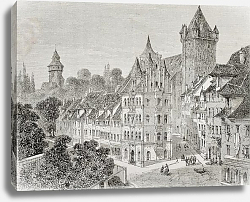 Постер Panierplatz in Nuremberg, Germany. Created by Therond, published on Le Tour du Monde, Paris, 1864 Постер Panierplatz in Nuremberg, Germany. Created by Therond, published on Le Tour du Monde, Paris, 1864