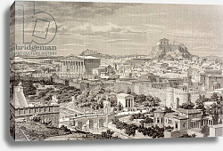 Постер Школа: Европейская Artist's impression of Athens, at the time of the Emperor Hadrian, from 'El Mundo Ilustrado', 1880 Постер Школа: Европейская Artist's impression of Athens, at the time of the Emperor Hadrian, from 'El Mundo Ilustrado', 1880