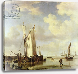 Постер Вельде Вильям Dutch Vessels Inshore and Men Bathing, 1661 Постер Вельде Вильям Dutch Vessels Inshore and Men Bathing, 1661