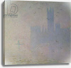 Постер Моне Клод (Claude Monet) Seagulls over the Houses of Parliament, 1904 Постер Моне Клод (Claude Monet) Seagulls over the Houses of Parliament, 1904