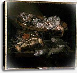 Постер Still life with flatfish and crab Постер Still life with flatfish and crab