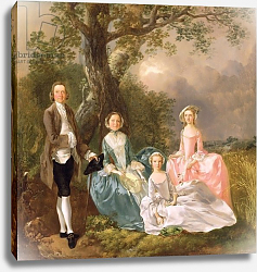 Постер Гейнсборо Томас Mr and Mrs John Gravenor and their Daughters, Elizabeth and Ann Постер Гейнсборо Томас Mr and Mrs John Gravenor and their Daughters, Elizabeth and Ann