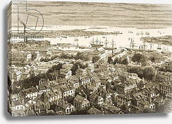 Постер Школа: Английская 19в. Boston, from Bunker's Hill, in c.1870, from 'American Pictures', 1876 Постер Школа: Английская 19в. Boston, from Bunker's Hill, in c.1870, from 'American Pictures', 1876