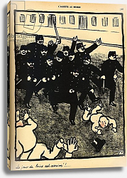 Постер Валлоттон Феликс A police brigade charges a group of demonstrators, 1902 Постер Валлоттон Феликс A police brigade charges a group of demonstrators, 1902
