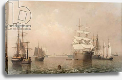 Постер Лэйн Фитц Merchantmen Off Boston Harbor, 1863 Постер Лэйн Фитц Merchantmen Off Boston Harbor, 1863