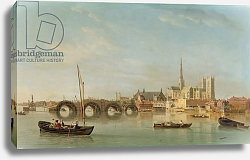Постер Скотт Самуэль The Building of Westminster Bridge with an imaginary view of Westminster Abbey, c.1742 Постер Скотт Самуэль The Building of Westminster Bridge with an imaginary view of Westminster Abbey, c.1742