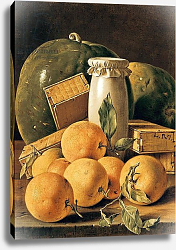 Постер Мелендес Луис Still Life of Oranges, Watermelon, a Pot and Boxes of Cake Постер Мелендес Луис Still Life of Oranges, Watermelon, a Pot and Boxes of Cake