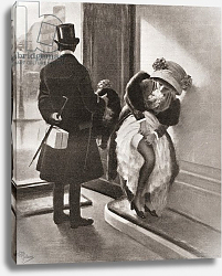 Постер A Little Mishap. Woman adjusting her stocking, published 1912. Постер A Little Mishap. Woman adjusting her stocking, published 1912.