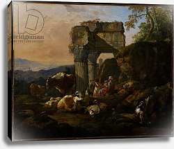 Постер Роос Йоханн Roman Landscape with Cattle and Shepherds, 1676 Постер Роос Йоханн Roman Landscape with Cattle and Shepherds, 1676