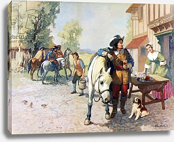 Постер Сид ван дер (дет) Four cavaliers on the way to London finding a dog that became the first King Charles Spaniel Постер Сид ван дер (дет) Four cavaliers on the way to London finding a dog that became the first King Charles Spaniel