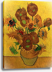 Постер Ван Гог Винсент (Vincent Van Gogh) Натюрморт: пятнадцать подсолнухов в вазе, 1889 Второй вариант Постер Ван Гог Винсент (Vincent Van Gogh) Натюрморт: пятнадцать подсолнухов в вазе, 1889 Второй вариант