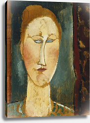Постер Модильяни Амедео (Amedeo Modigliani) Head of a Woman with Red Hair; Tete de Femme aux Cheveux Rouges, Постер Модильяни Амедео (Amedeo Modigliani) Head of a Woman with Red Hair; Tete de Femme aux Cheveux Rouges,